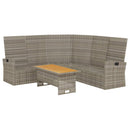 loungesæt til haven 2 dele med hynder polyrattan grå