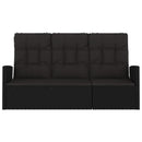 havebænk med hynder 173 cm polyrattan sort