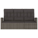 havebænk med hynder 173 cm polyrattan grå