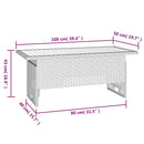 havebord 100x50x43/63 cm massivt akacietræ og polyrattan