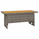 havebord 100x50x43/63 cm massivt akacietræ og polyrattan grå