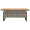 havebord 100x50x43/63 cm massivt akacietræ og polyrattan grå