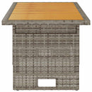 havebord 100x50x43/63 cm massivt akacietræ og polyrattan grå