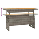 havebord 100x50x43/63 cm massivt akacietræ og polyrattan grå