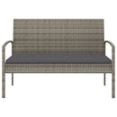 havebænk med hynde 105 cm polyrattan grå