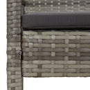 havebænk med hynde 105 cm polyrattan grå