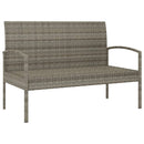 havebænk med hynde 105 cm polyrattan grå