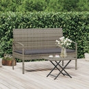 havebænk med hynde 105 cm polyrattan grå