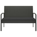 havebænk med hynde 105 cm polyrattan sort