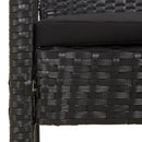 havebænk med hynde 105 cm polyrattan sort