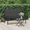 havebænk med hynde 105 cm polyrattan sort