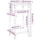 sidebord 40x30x75 cm konstrueret træ sort