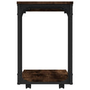 sidebord med hjul 50x35x55,5 cm konstrueret træ røget egetræ