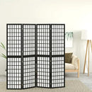 4-panels rumdeler 160x170 cm foldbar japansk stil sort