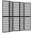 5-panels rumdeler 200x170 cm foldbar japansk stil sort