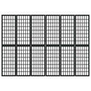 6-panels rumdeler 240x170 cm foldbar japansk stil sort