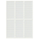 3-panels rumdeler 120x170 cm foldbar japansk stil hvid