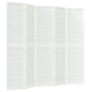 5-panels rumdeler 200x170 cm foldbar japansk stil hvid