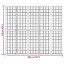 5-panels rumdeler 200x170 cm foldbar japansk stil hvid
