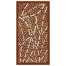 udendørs vægdekoration 105x55 cm bladdesign cortenstål