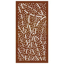 udendørs vægdekoration 105x55 cm bladdesign cortenstål