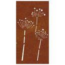 udendørs vægdekoration 105x55 cm blomsterdesign cortenstål
