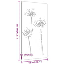 udendørs vægdekoration 105x55 cm blomsterdesign cortenstål