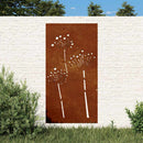 udendørs vægdekoration 105x55 cm blomsterdesign cortenstål