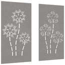 udendørs vægdekoration 2 dele 105x55 cm blomster cortenstål