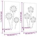 udendørs vægdekoration 2 dele 105x55 cm blomster cortenstål