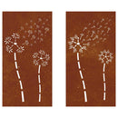 udendørs vægdekoration 2 dele 105x55 cm blomster cortenstål