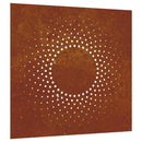 udendørs vægdekoration 55x55 cm soldesign cortenstål