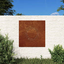 udendørs vægdekoration 55x55 cm soldesign cortenstål