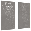 udendørs vægdekoration 2 dele 105x55 cm blomster cortenstål