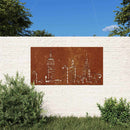 udendørs vægdekoration 105x55 cm skyline-design cortenstål
