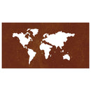 udendørs vægdekoration 105x55 cm verdenskortdesign cortenstål