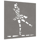 udendørs vægdekoration 55x55 cm balletdesign cortenstål