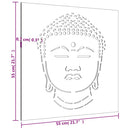 udendørs vægdekoration 55x55 cm Buddha-design cortenstål