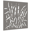 udendørs vægdekoration 55x55 cm græsdesign cortenstål