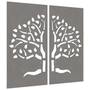 udendørs vægdekoration 2 dele 105x55 cm trædesign cortenstål