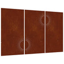 udendørs vægdekoration 3 dele 105x55 cm soldesign cortenstål