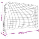 fodboldmål med net 214x75x152 cm stål og polyester hvid