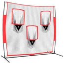 bærbart baseballnet 183x105x183 cm polyester sort og rød