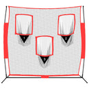 bærbart baseballnet 183x105x183 cm polyester sort og rød