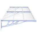 dørbaldakin 239x90 cm polycarbonat grå og transparent