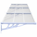 dørbaldakin 358,5x90 cm polycarbonat grå og transparent