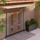 dørbaldakin 358,5x90 cm polycarbonat grå og transparent