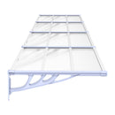 dørbaldakin 396x90 cm polycarbonat grå og transparent