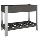 højbed med hylde 100x50x75 cm WPC grå