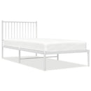 sengeramme med sengegavl 90x200 cm metal hvid